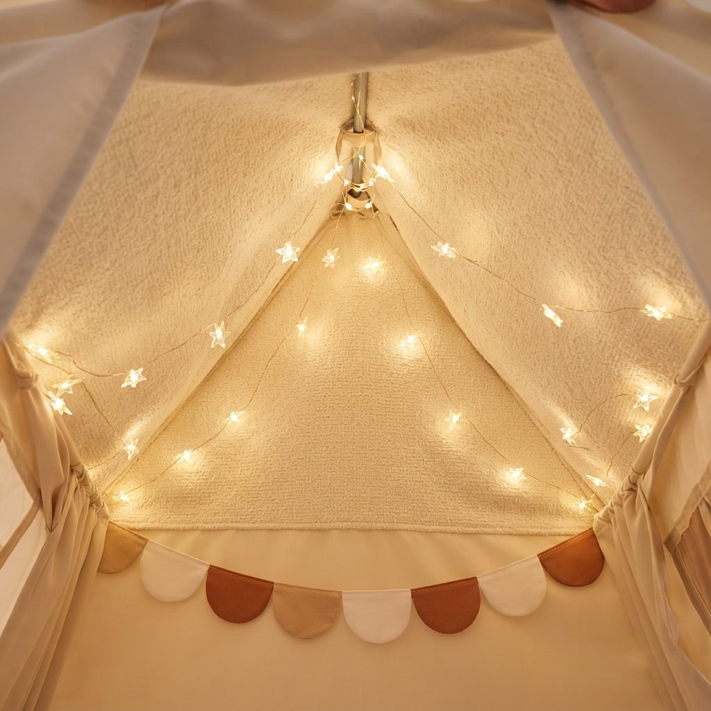 Kids Bed Play Tent with Star Lights