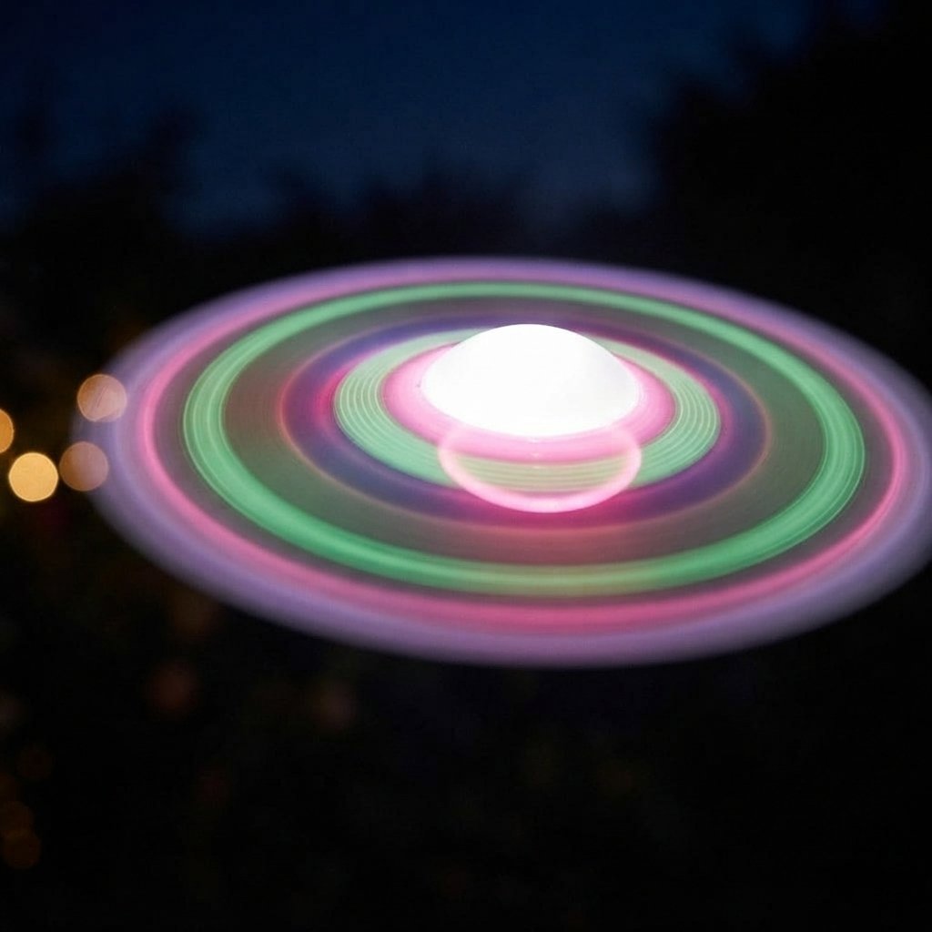 LED Flying Disc Launcher with Glow Effect