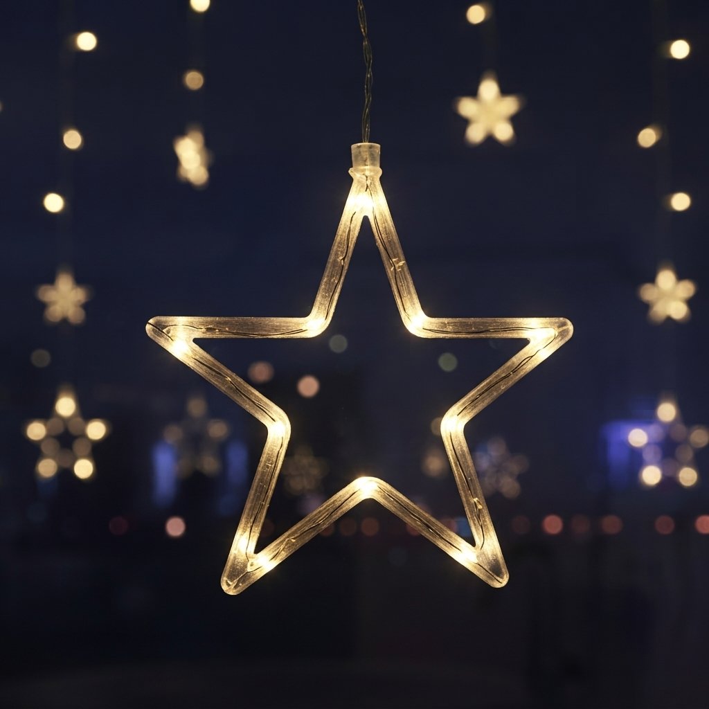 LED Star Curtain Light, Warm White