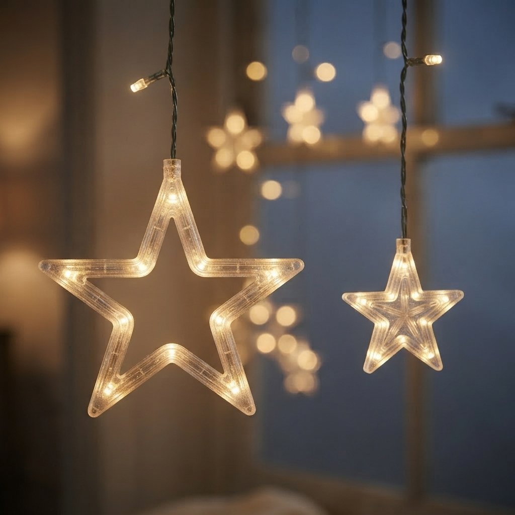 LED Star Curtain Lights – Warm White