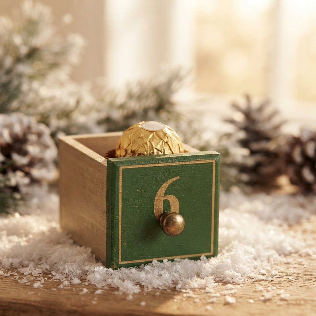 Light-Up Wooden Advent Calendar, 24 Drawers