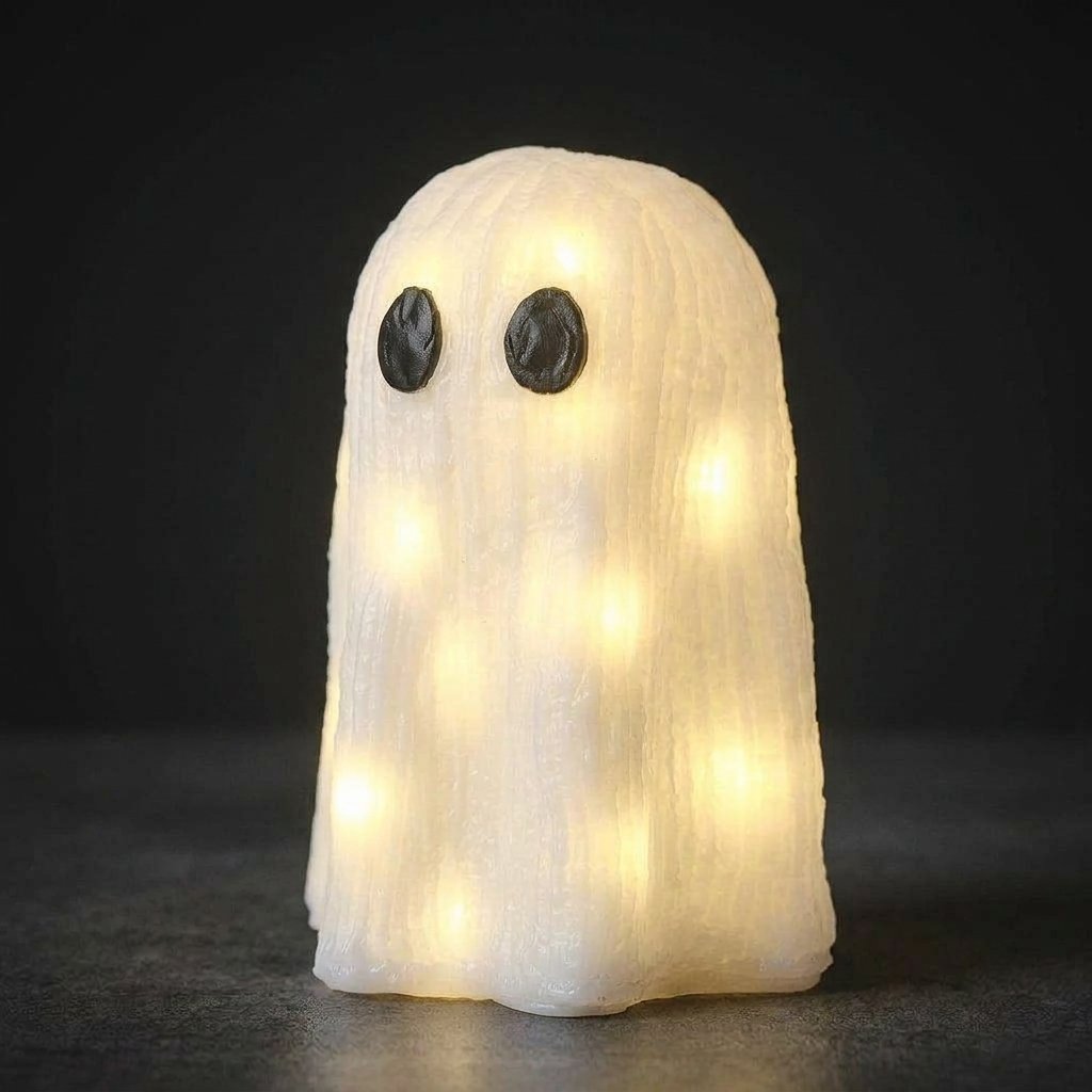 Mini Ghost Light-Up Halloween Decoration with Warm White LEDs