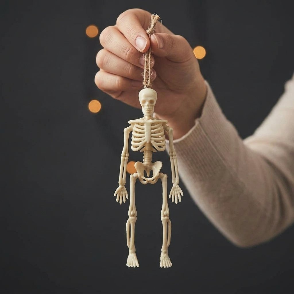 Mini Skeleton Figures for Halloween Decorations – Hanging and Tabletop Party Décor, 6-Pack or 12-Pack