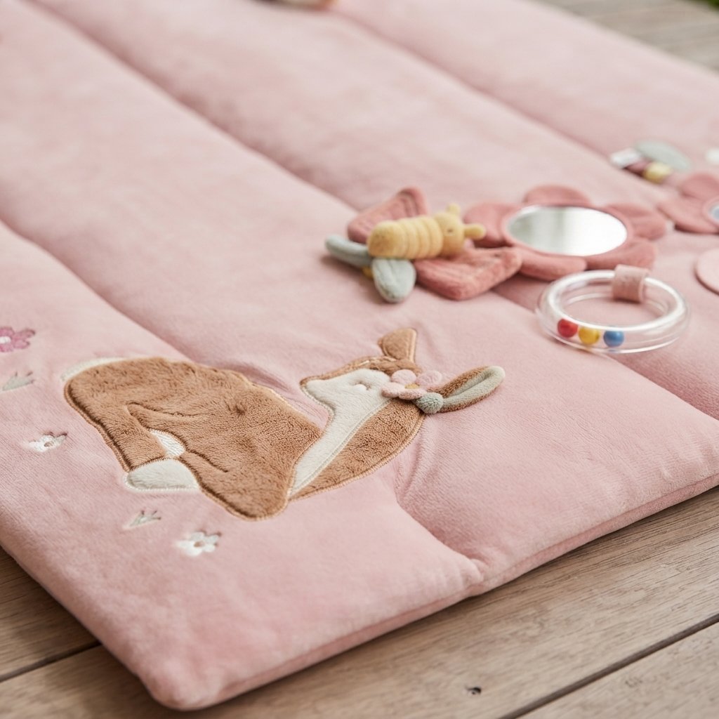 Padded Playpen Mat with Sensory Toys