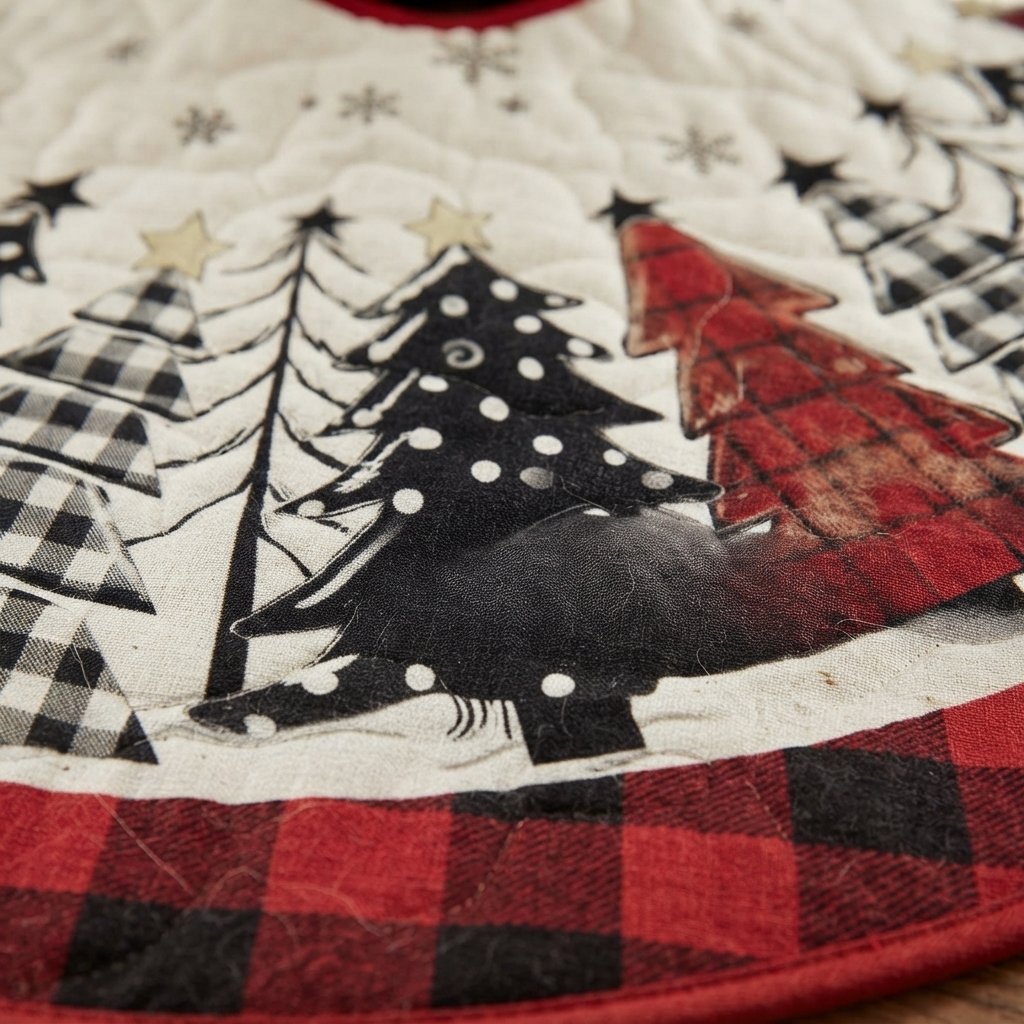 Patchwork Christmas Tree Skirt, Buffalo Check