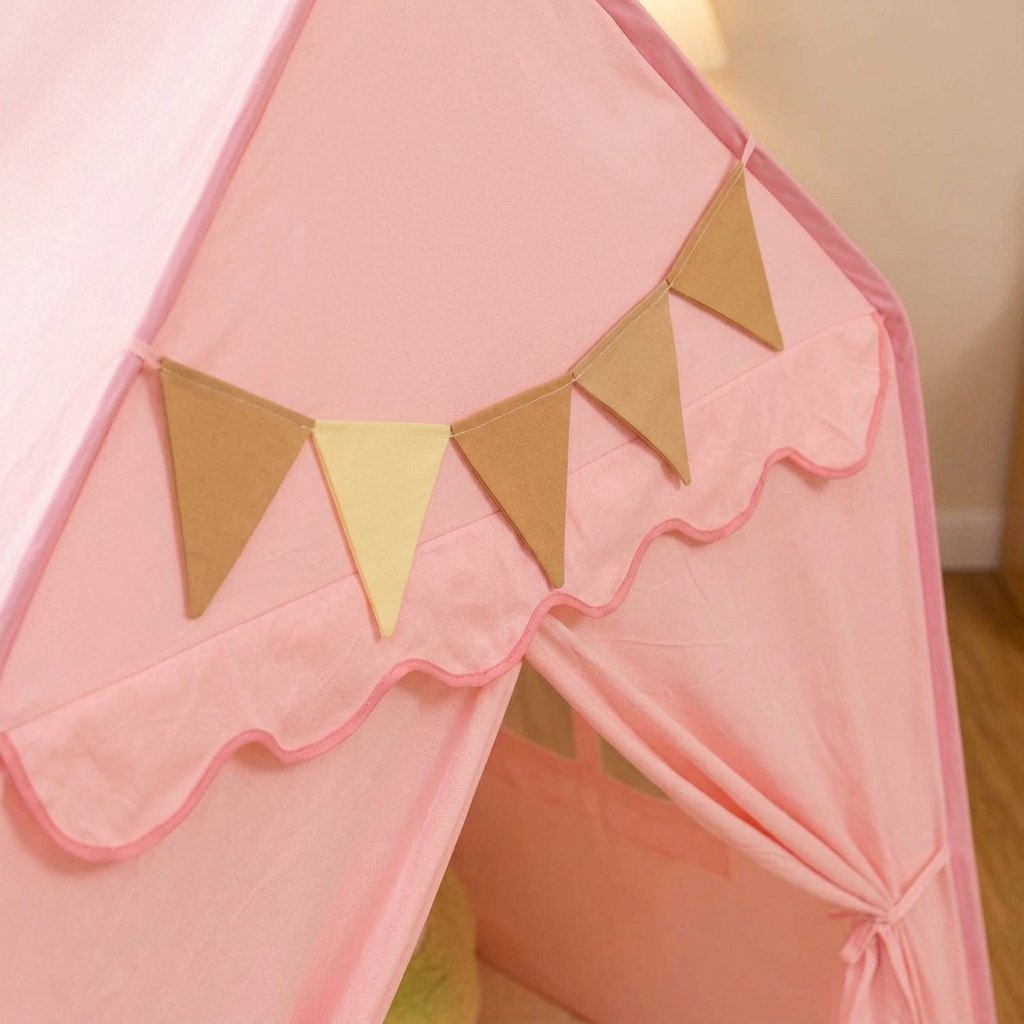 Pink Kids Play Tent with Canopy