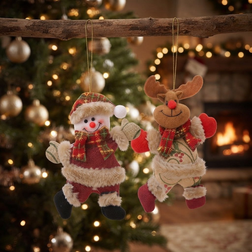 Plush Christmas Ornament Set of 4