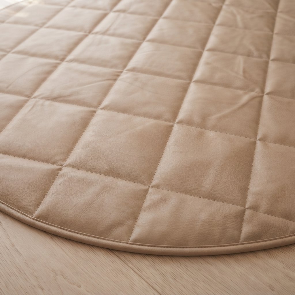 Quilted Round Play Mat with Tote Bag