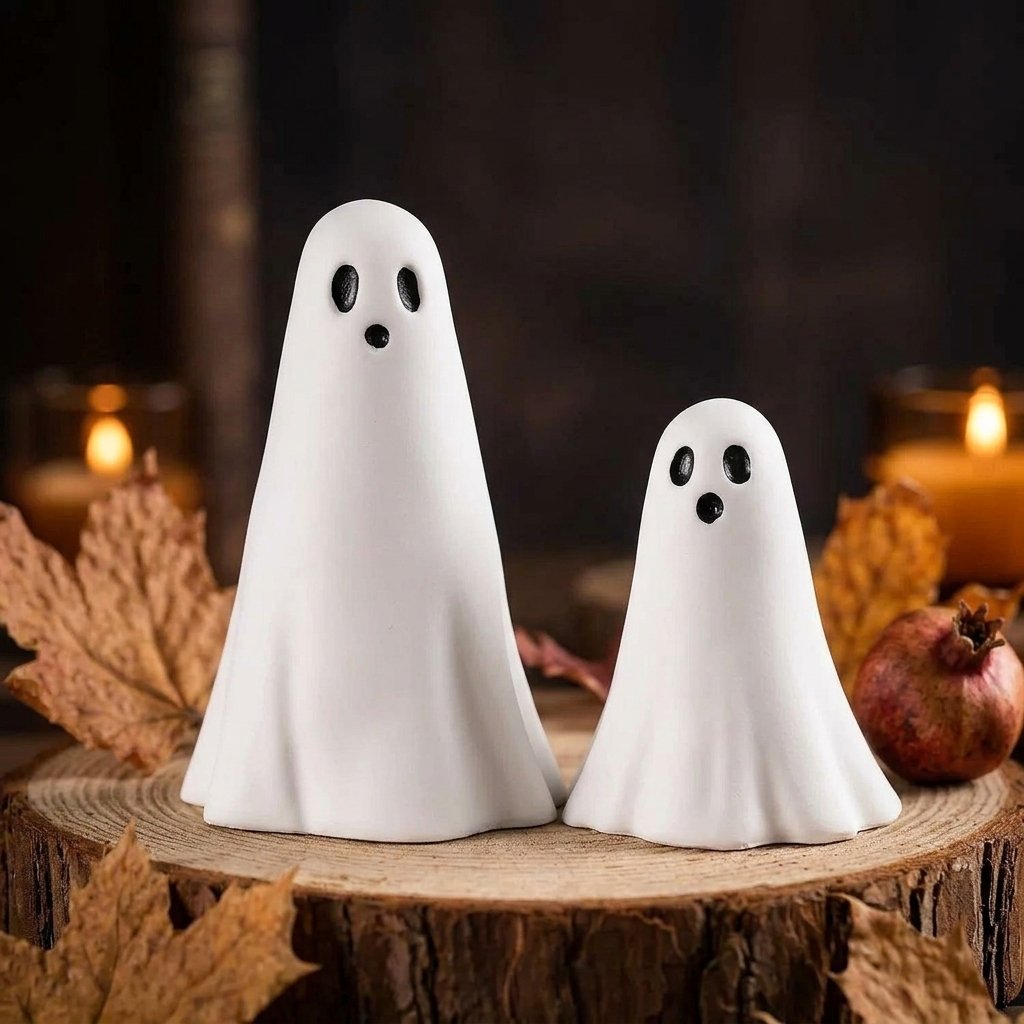 Resin Ghost Figurines Halloween Tabletop Decor Set of 5