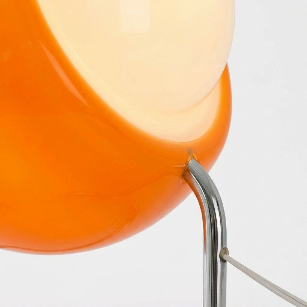 Retro Bauhaus Globe Table Lamp with Chrome Stand – Glass Shade