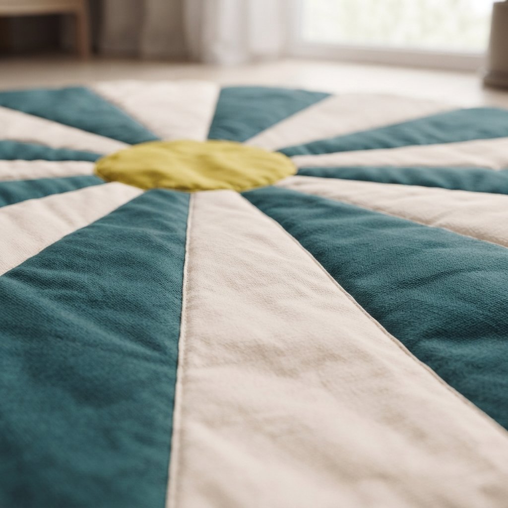 Reversible Padded Play Mat – Teal Stripe