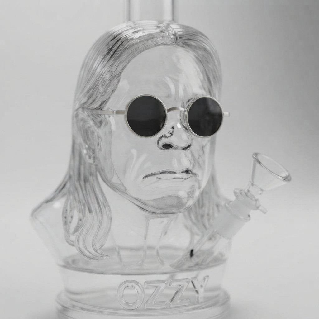 Rock Legend Bust Glass Water Pipe – Sculpted Borosilicate Collector Piece