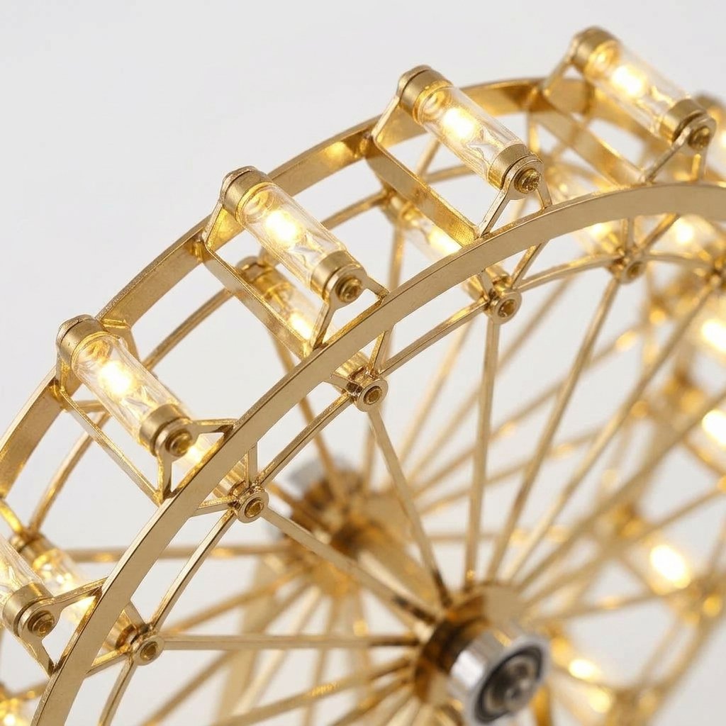 Rotatable Ferris Wheel LED Table Lamp in Gold
