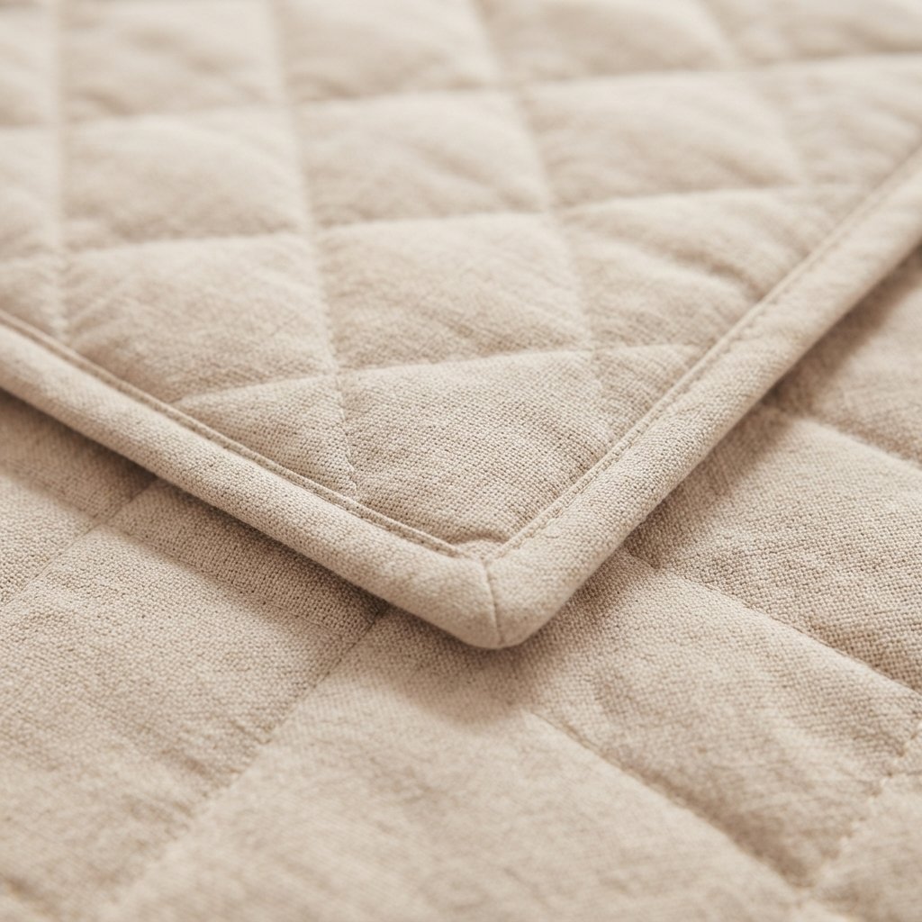 Round Quilted Linen Play Mat