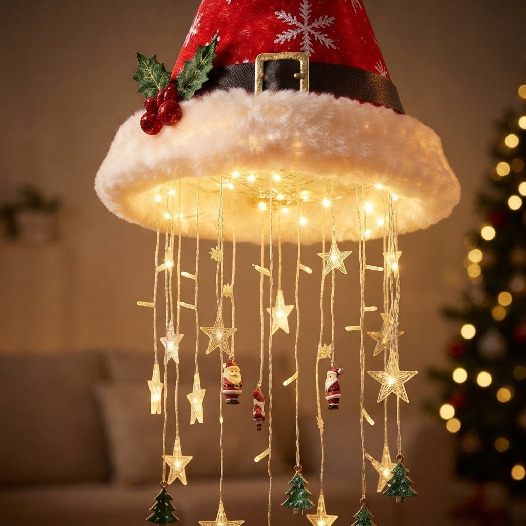 Santa Hat LED Tassel Chandelier