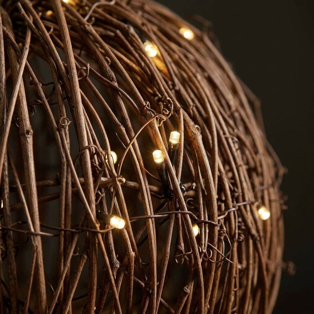 Set of 2 Rattan Light-Up Pumpkins with Warm White LED Lights