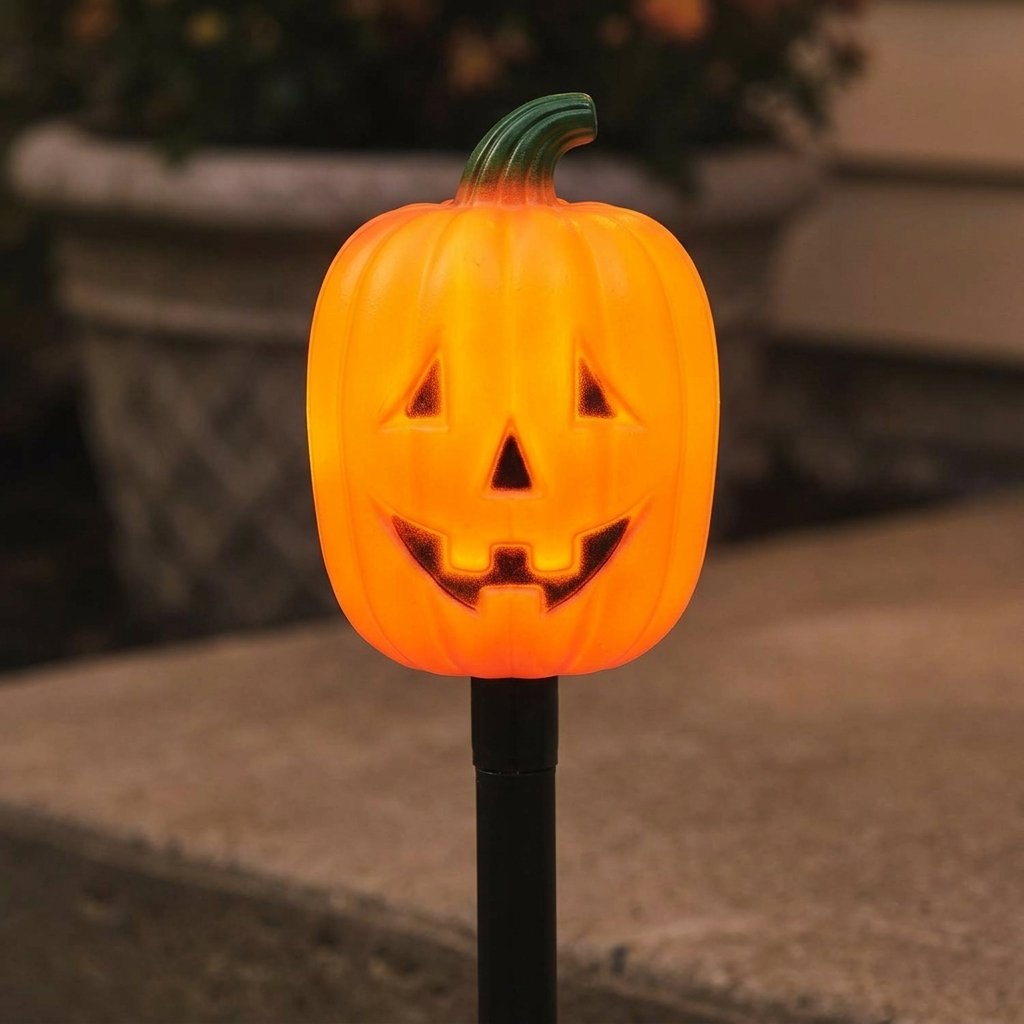 Set of 3 Halloween Jack-o'-Lantern Outdoor Stake Lights