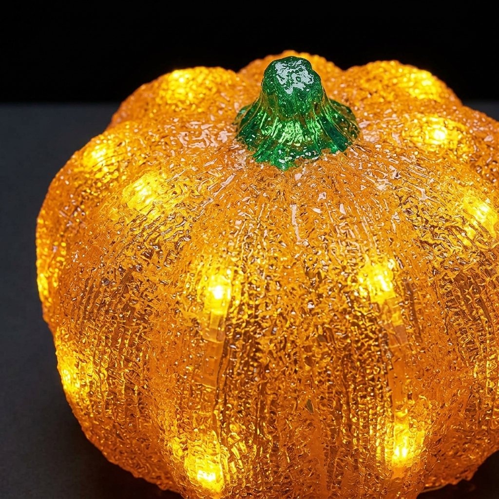 Set of 3 LED Light-Up Pumpkin Figures for Outdoor Halloween Decoration