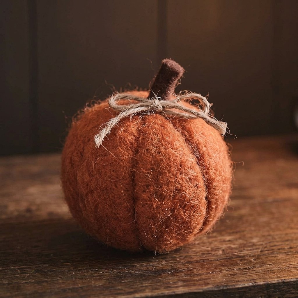 Set of 4 Felt Pumpkin Table Decorations in Autumn Colours