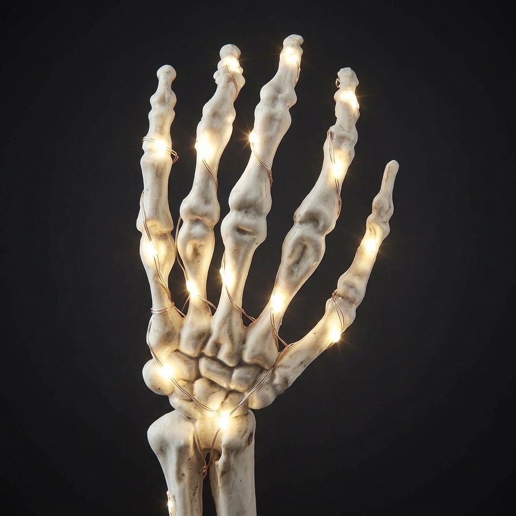 Skeleton Hand Garden Stake Lights with Warm White LEDs – Set of 2