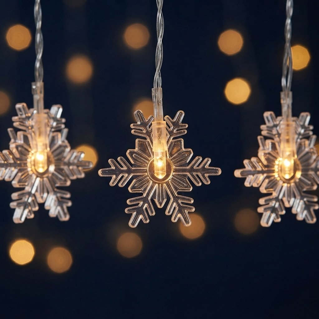 Snowflake Curtain Lights with Remote