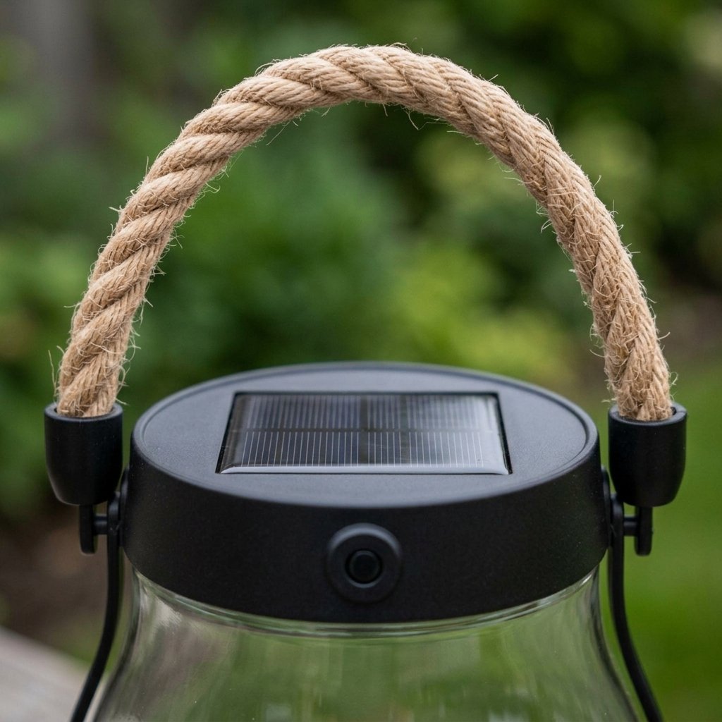 Solar-Powered Outdoor Lantern with Flickering Flame Effect