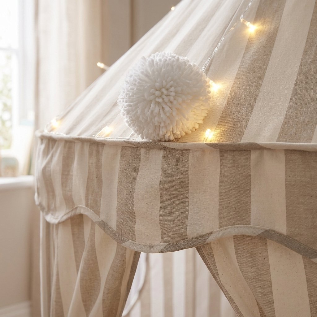Striped Cotton Pop-Up Play Tent