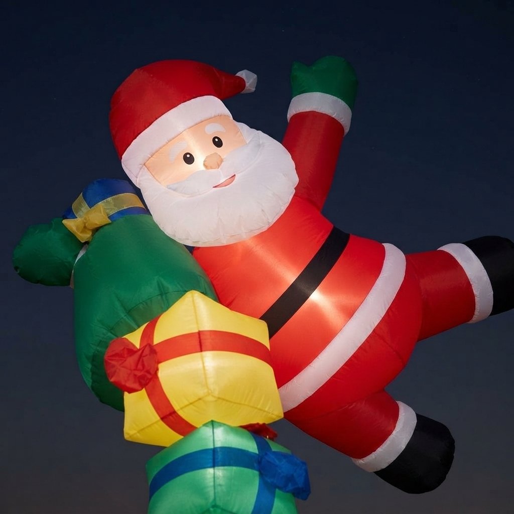 Tumbling Santa Inflatable with LED Lights