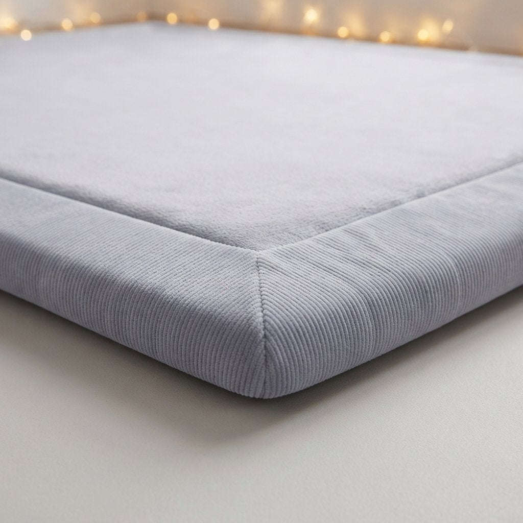 Velvet Memory Foam Play Mat – Pebble Grey