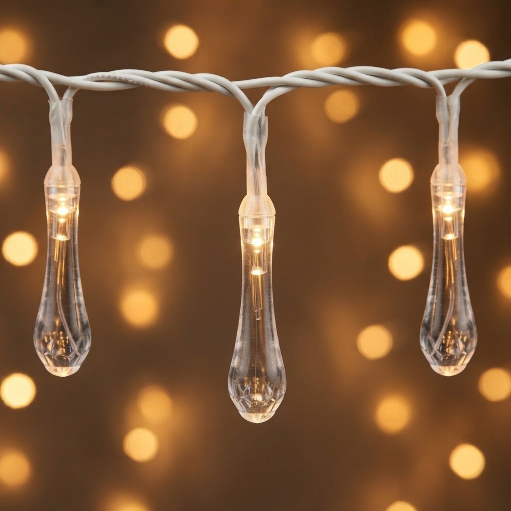 Warm White LED Icicle Curtain Lights