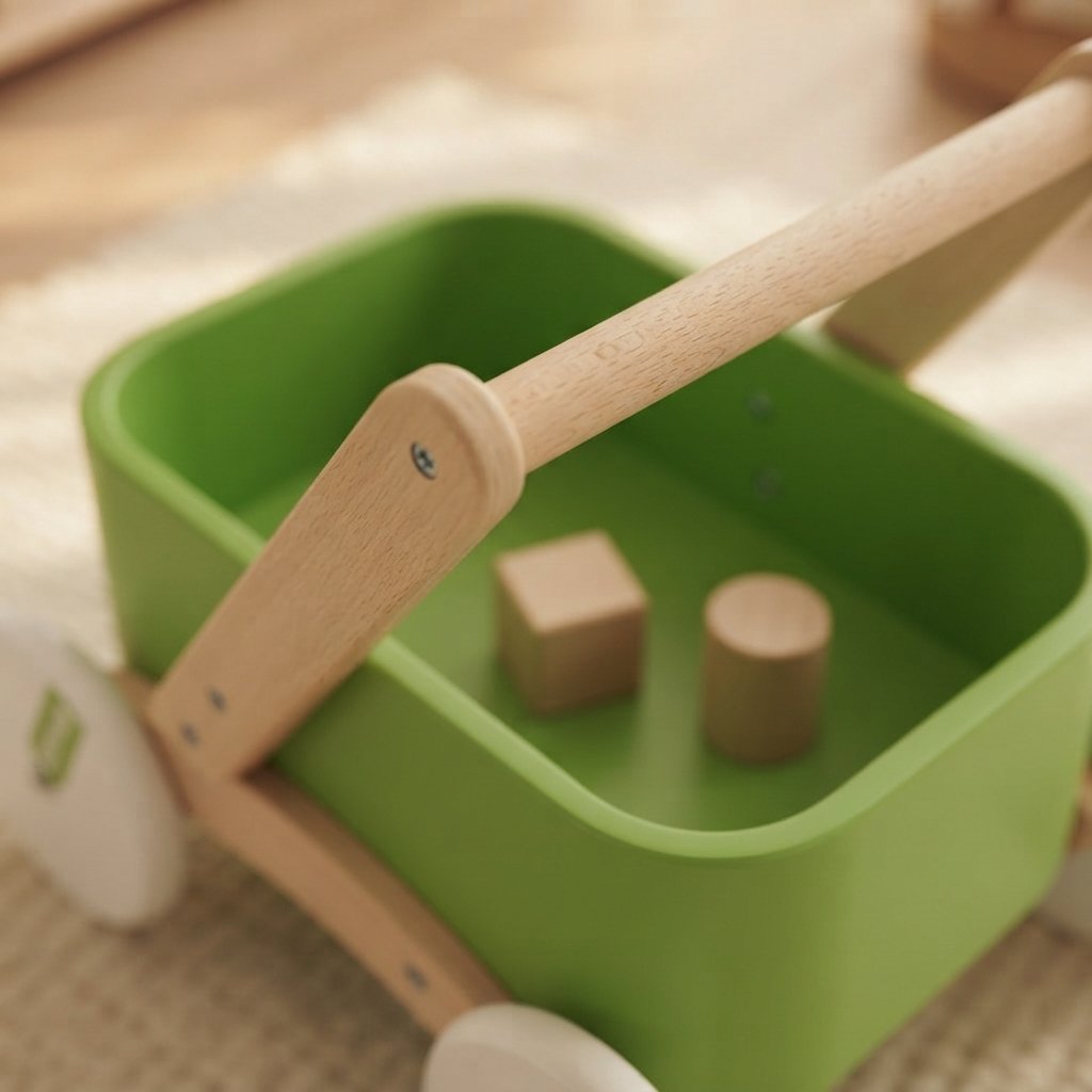 Wooden Baby Push Walker with Toy Tray
