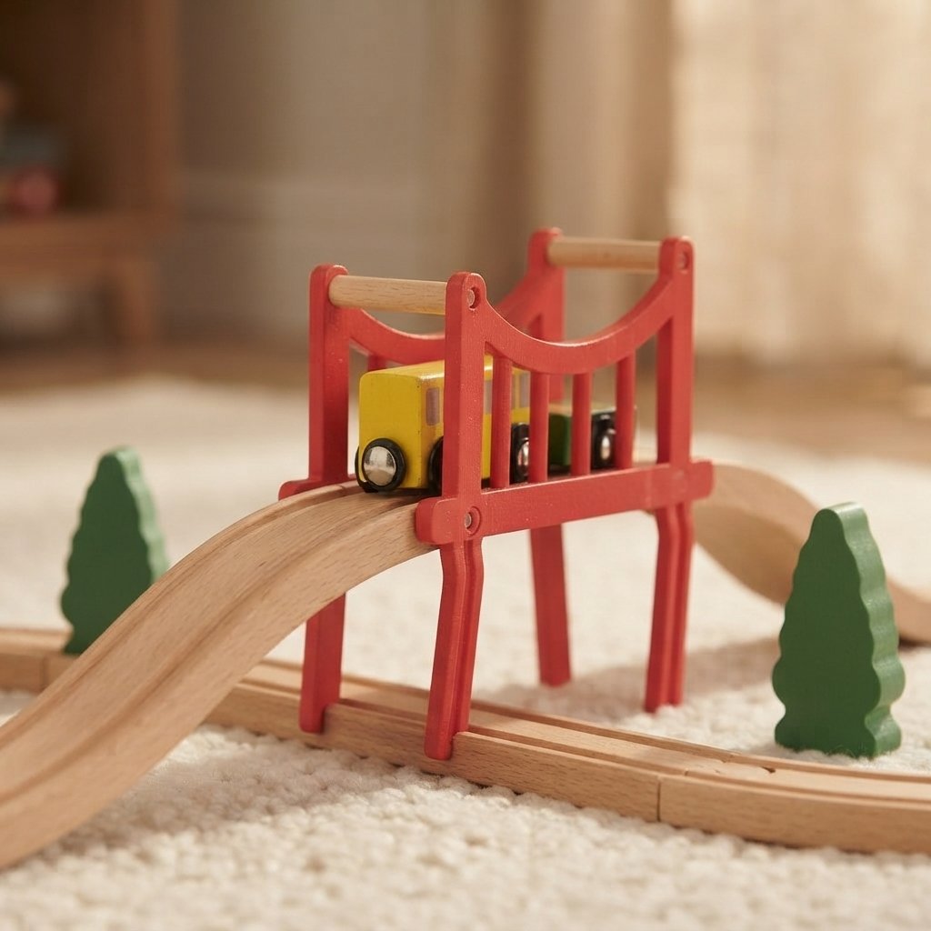 Wooden Figure-of-Eight Train Set, 39 Pieces