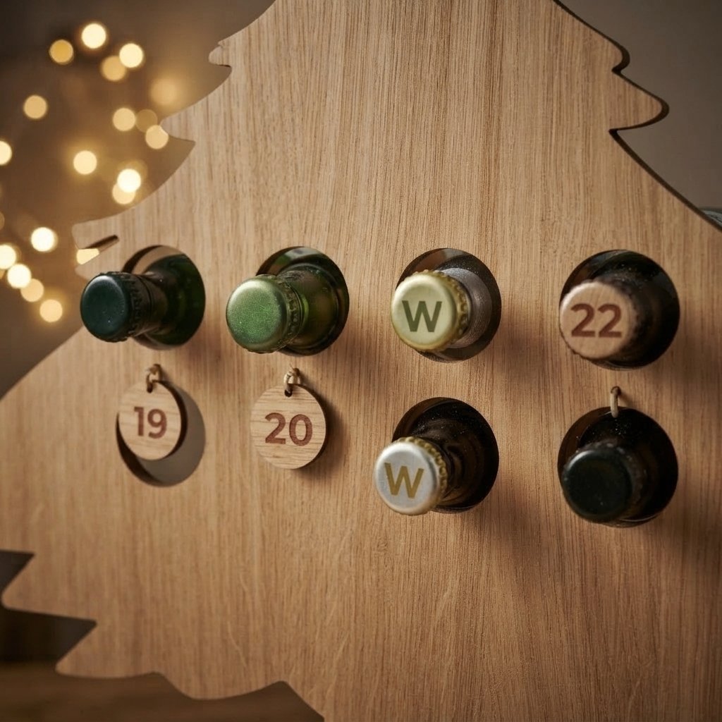 Wooden Mini-Bottle Advent Calendar Holder