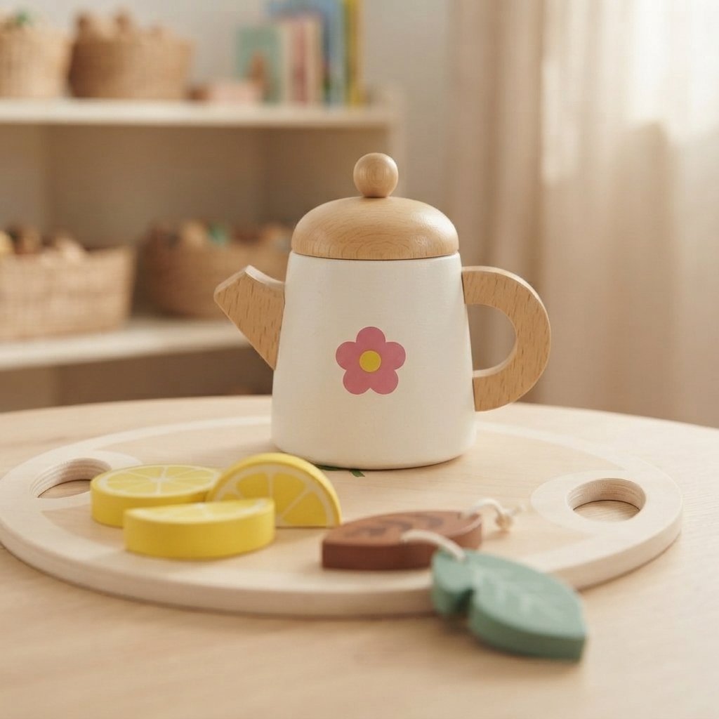 Wooden Tea Party Set for Toddlers