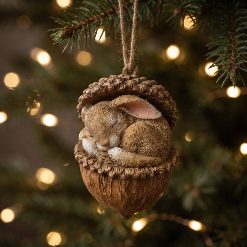 Woodland Animal Acorn Christmas Tree Ornament