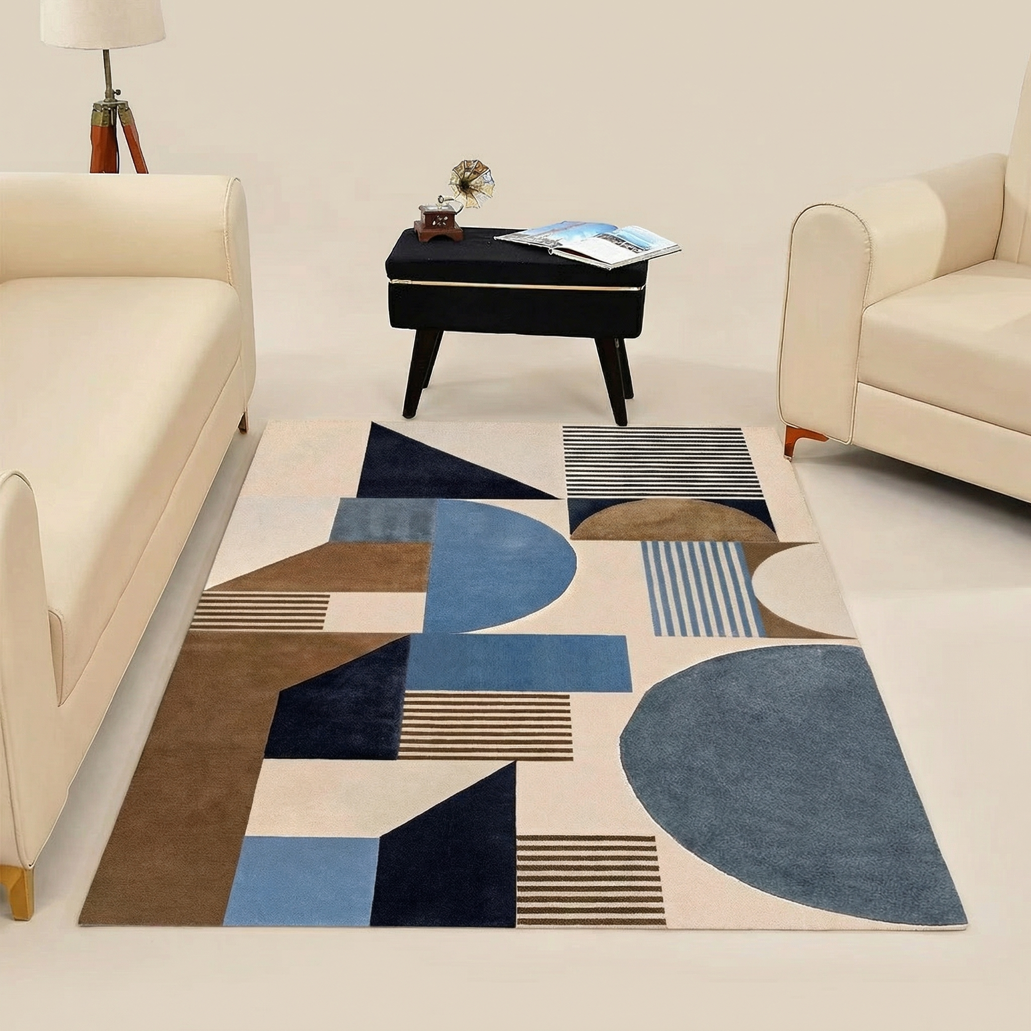 Retro Geometric Area Rug