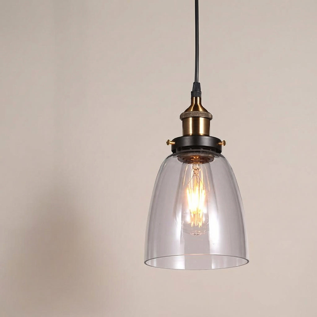 Vintage Glass Bell Pendant Light
