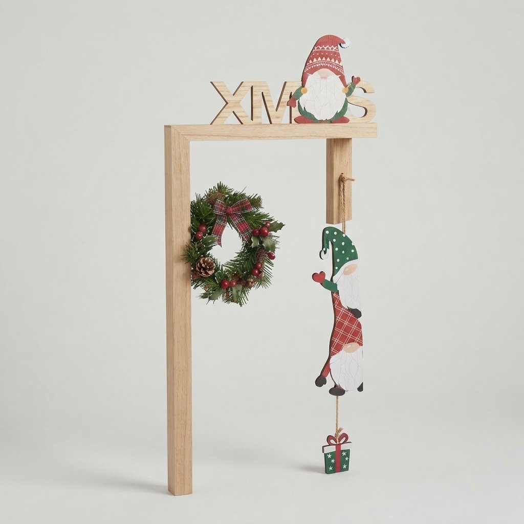 3D Wooden Santa Door Frame Sign — Wood Left