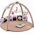 Baby Play Gym with 6 Sensory Toys — Brown