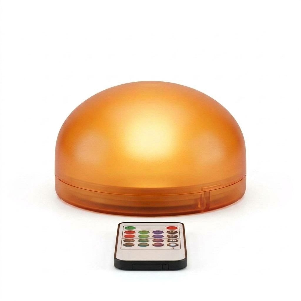 Battery-Operated LED Pumpkin Lights with Remote Control and Flickering Candle Mode — 1 pc