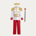 Boys' Royal Prince Costume Set with Crown, Scepter and Cape — Red