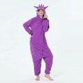Character Hooded Fleece Onesie Pyjamas for Halloween and Christmas – Adults and Children — Purple