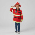 Children's Firefighter Costume Set with Fire Chief Jacket, Hat and 3D Fire Engine Backpack — M