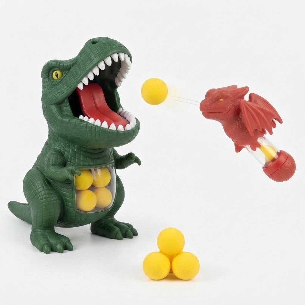 Dinosaur Ball Blaster & T-Rex Target Set — Dinosaur - 1 blaster