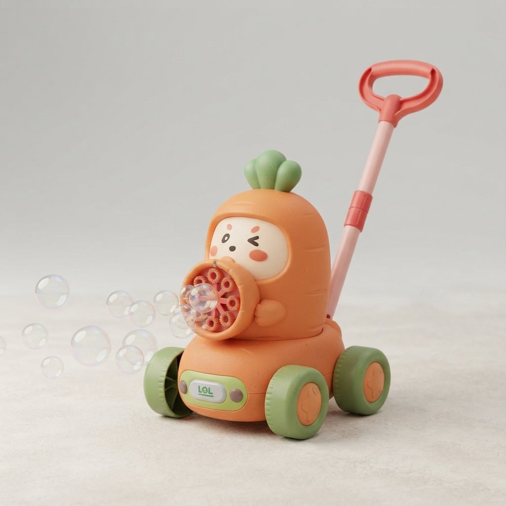 Electric Bubble Push Toy with LED Lights — Bubble Carrot Rabbit Push Toy