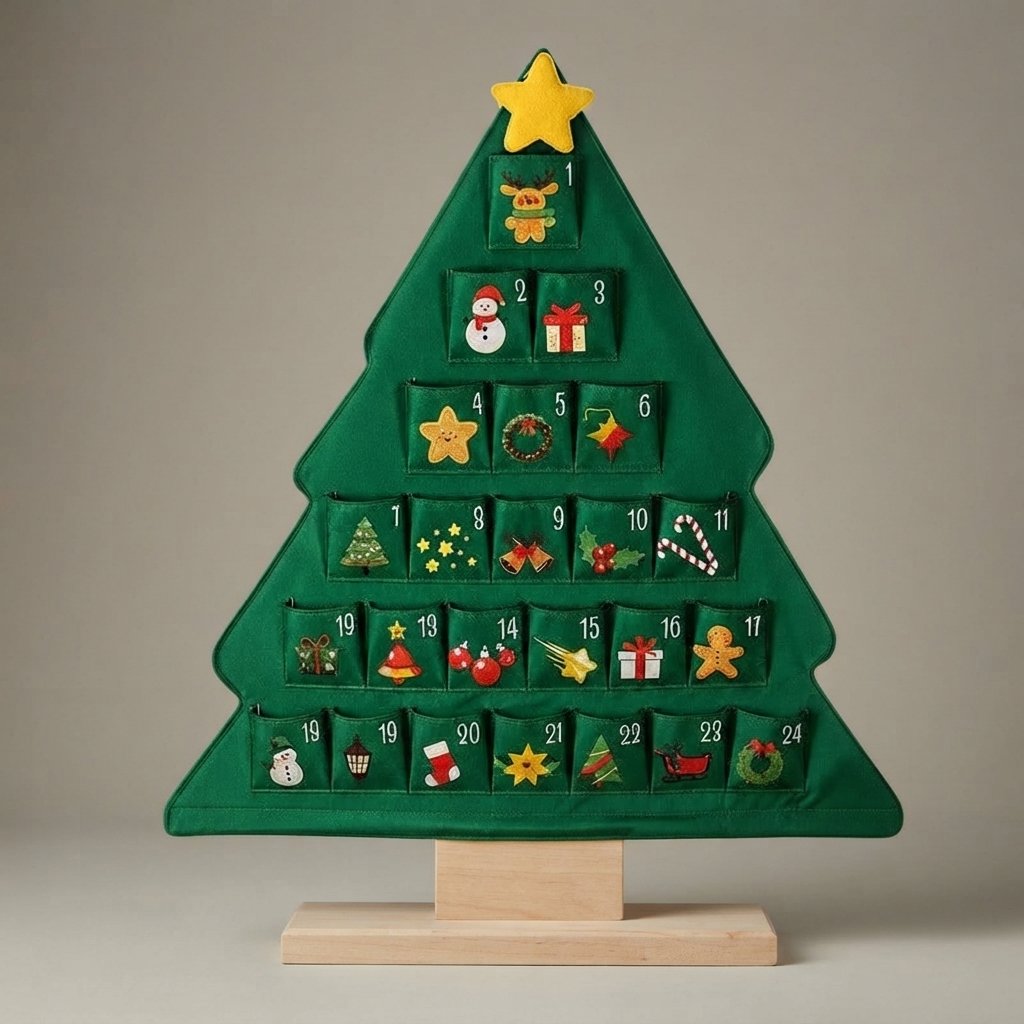 Felt Christmas Tree Advent Calendar — Yellow Star