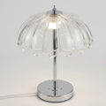 Fluted Petal Shade Table Lamp with Metal Base — Clear