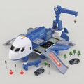 Fold-Out Airplane Playset with Vehicles — Blue