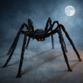 Giant Halloween Spider Decoration with Glowing Red LED Eyes – Indoor and Outdoor Party Decor — Black