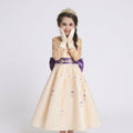Girls' Princess Costume Dress with Tiara, Sceptre and Accessories – Cream and Purple — Dress